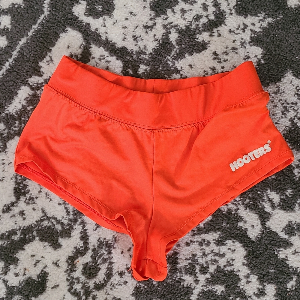Cheeky Hooters Girl Shorts Orange Size S Worn